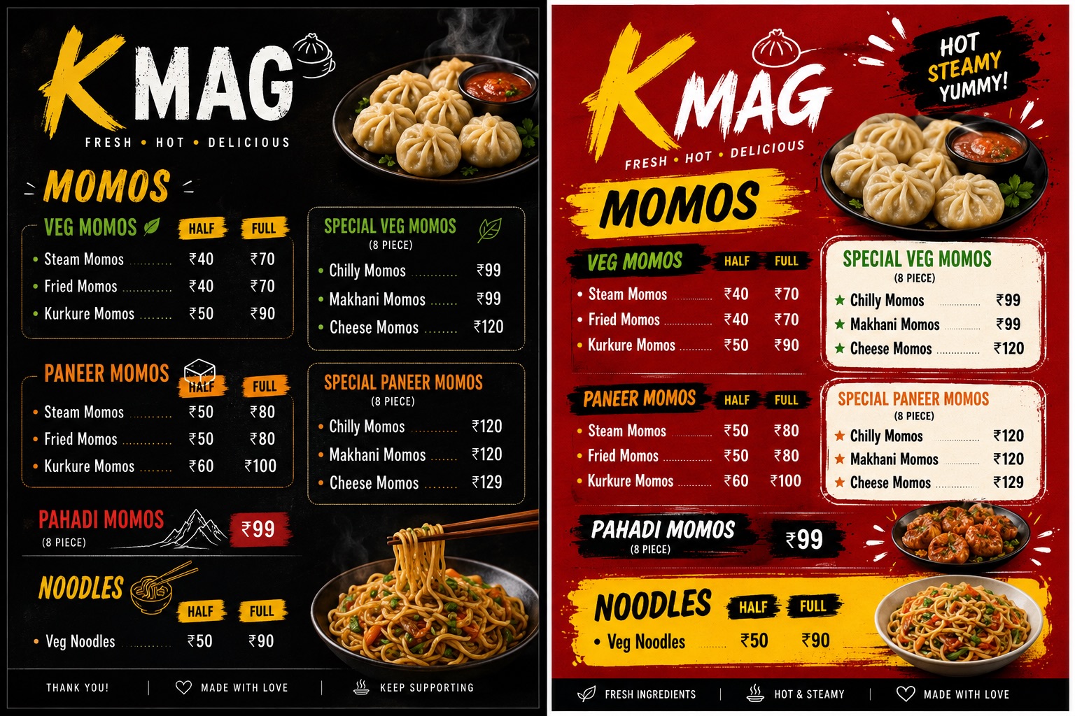 Our official menu layout flyer. Scan and check prices before you visit! 🧑🍳🥟